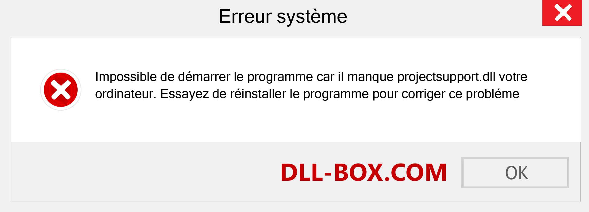 Le fichier projectsupport.dll est manquant ?. Télécharger pour Windows 7, 8, 10 - Correction de l'erreur manquante projectsupport dll sur Windows, photos, images